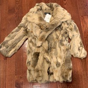 NWT Adrienne Landau real fur coat